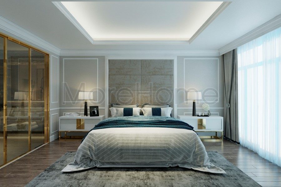 Thiết kế nội thất phòng ngủ Master căn hộ Vinhomes Central Park Tân Cảng